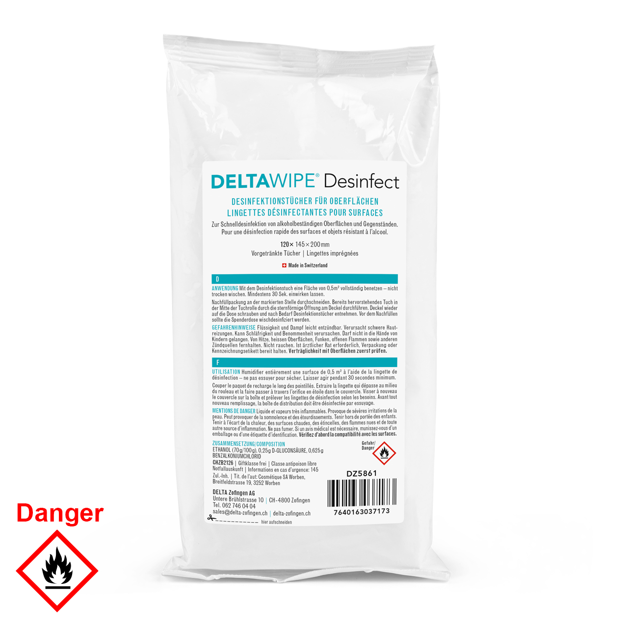 DELTAWIPE® Lingettes désinfectantes Refill