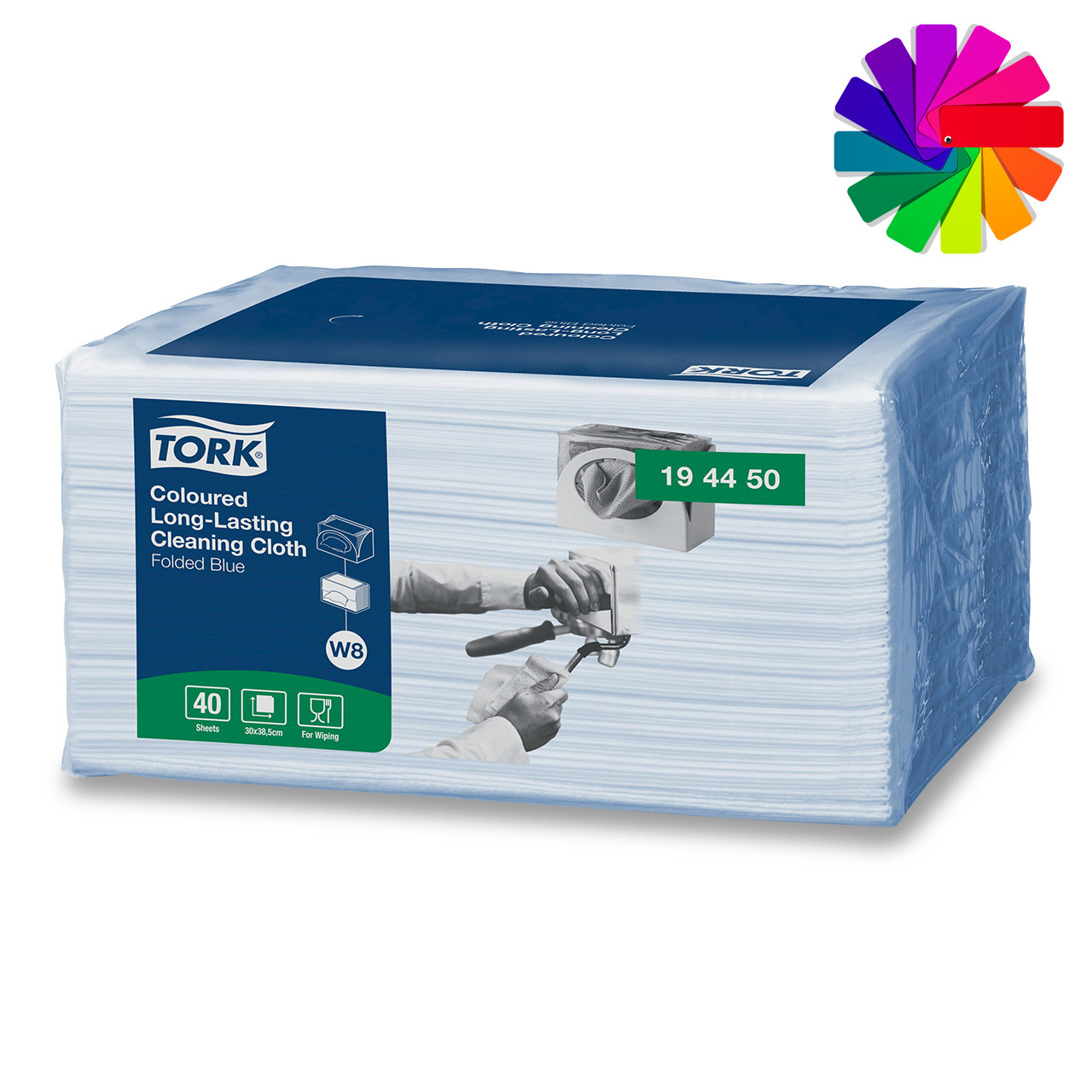 Tork Chiffons nettoyage colorés durables W8