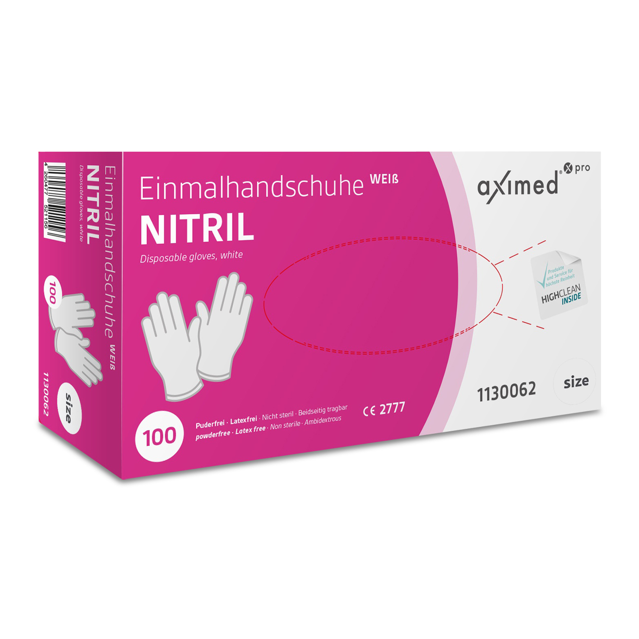 Aximed® pro Gants nitrile N35+ Blanc S
