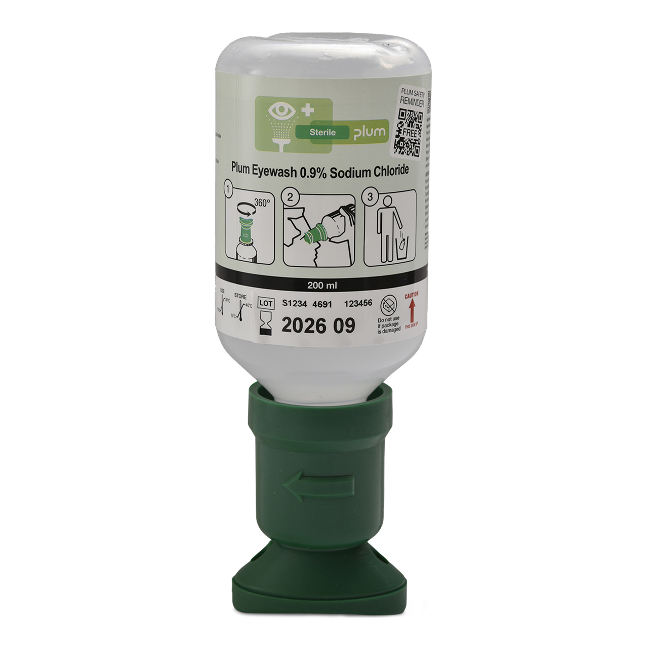 PLUM Bouteille lave-oeil NaCl 200 PLUM Bouteille lave-oeil NaCl 200