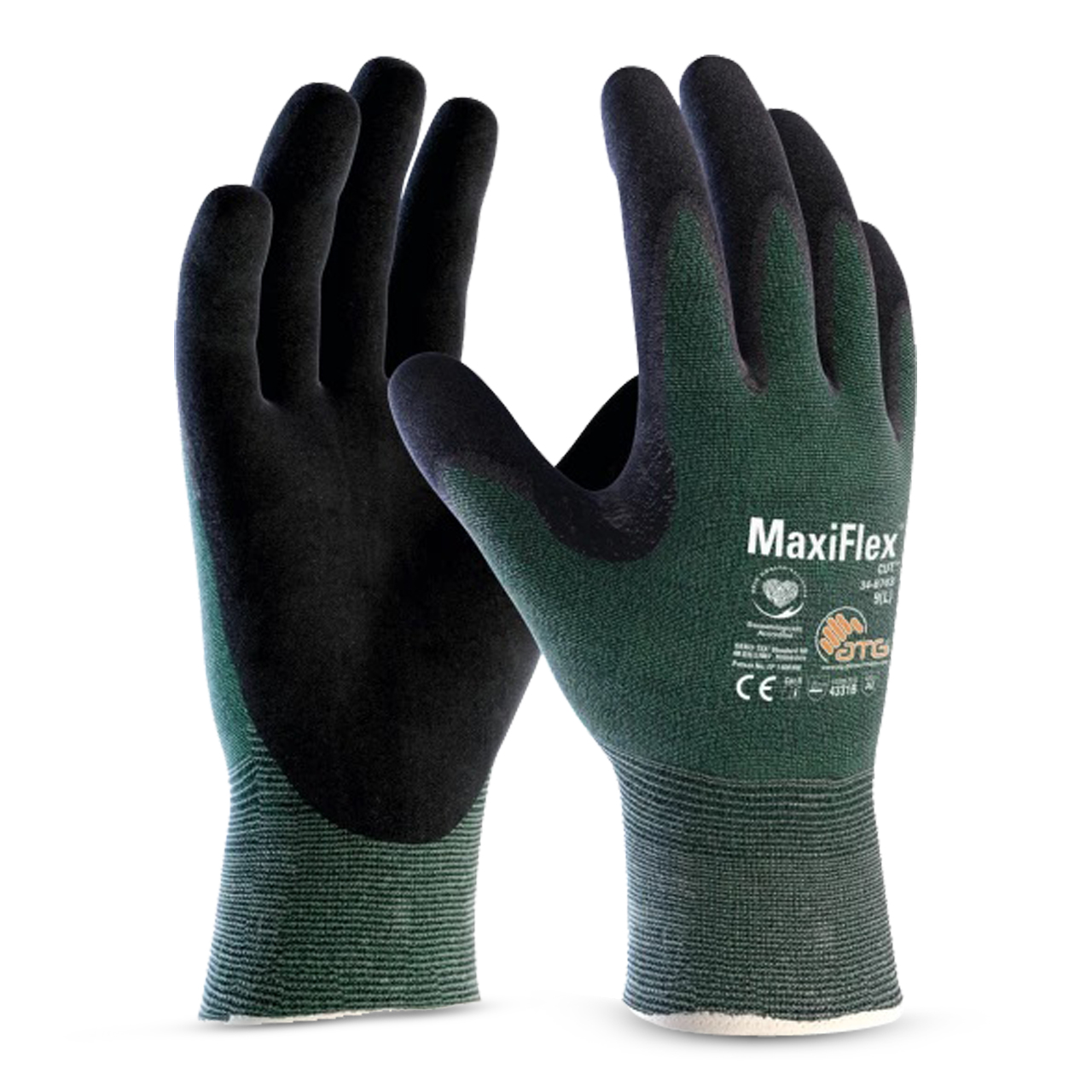 MaxiFlex Cut 34-8743 Noir/Vert ta. 10 (XL) MaxiFlex Cut 34-8743 Noir/Vert ta. 10 (XL)