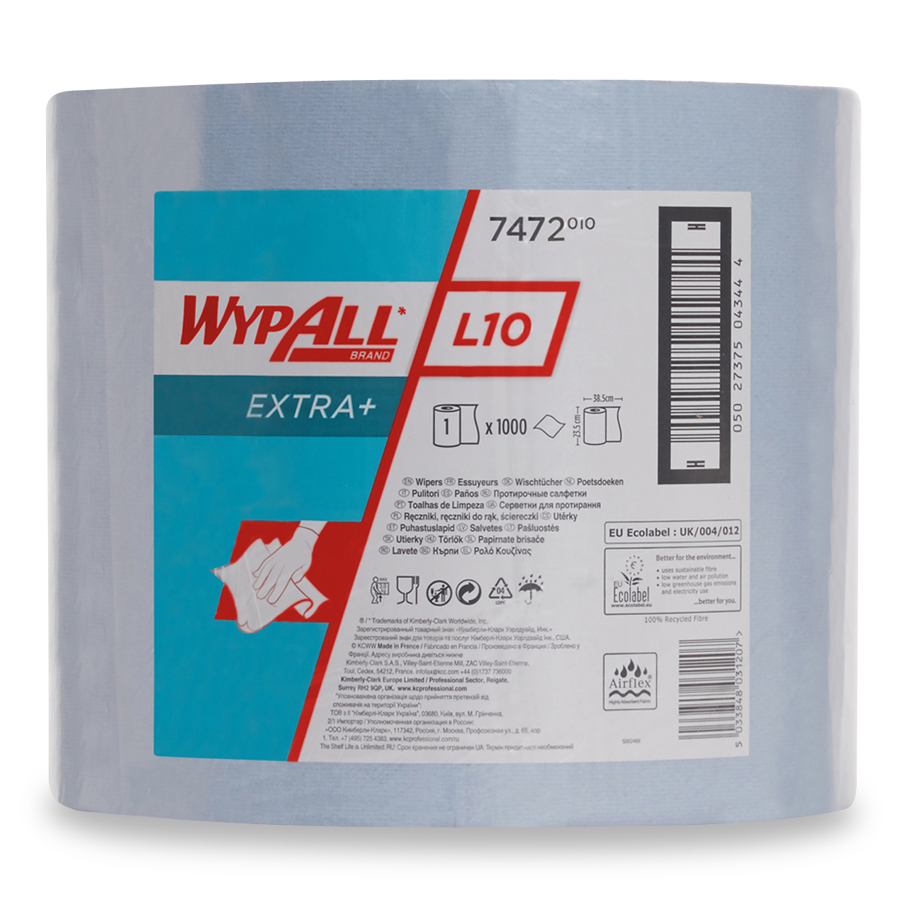 WypAll® L10 EXTRA+ Essuyeurs - Grand rouleau / Bleu