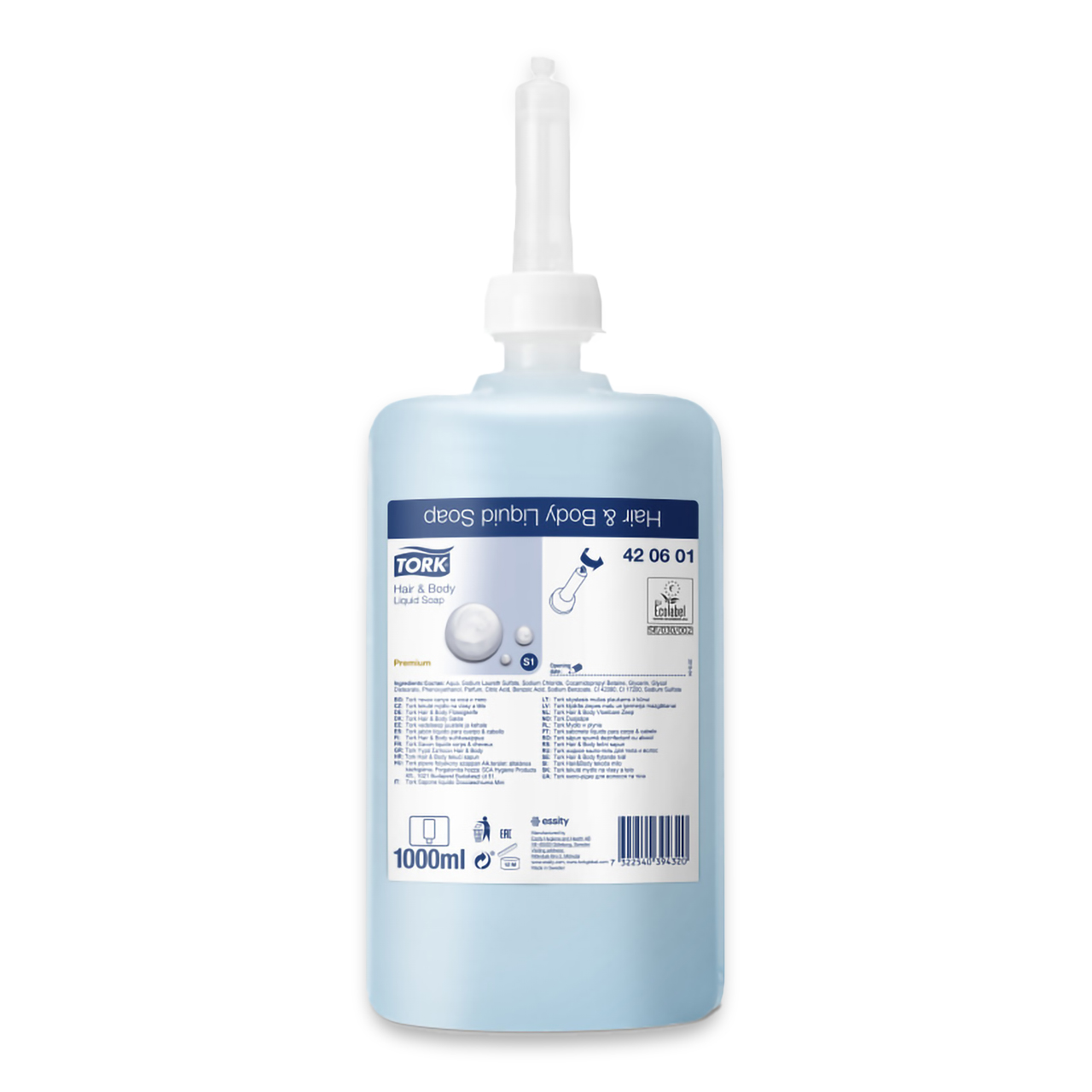 Tork Savon liquide corps et cheveux S1 Premium