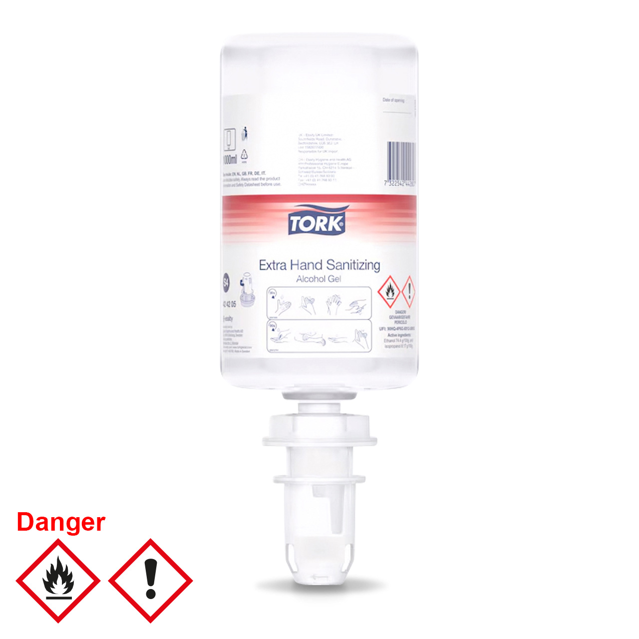 Tork Extra Gel désinfectant à l'alcool pour les mains Tork Extra Gel désinfectant à l'alcool pour les mains