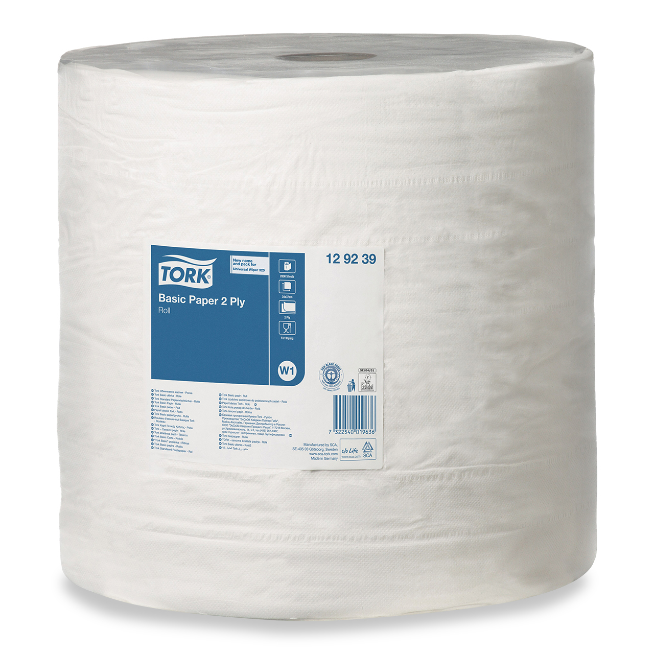 Tork Papier d'essuyage standard 2 plis W1 Tork Papier d'essuyage standard 2 plis W1