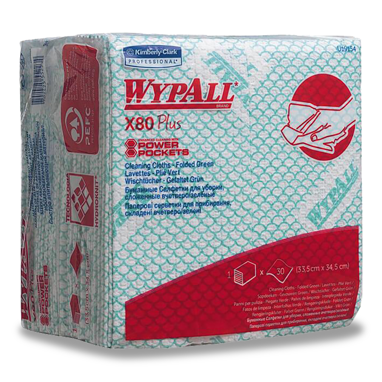 WypAll® X80 Lavettes Plus - Pliés 1/4
