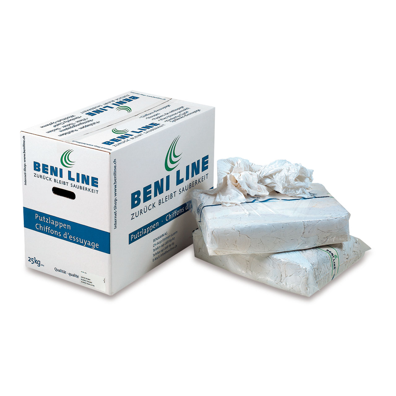 BENILINE® Chiffons de nettoyage blanc tricot 2 BENILINE® Chiffons de nettoyage blanc tricot 2