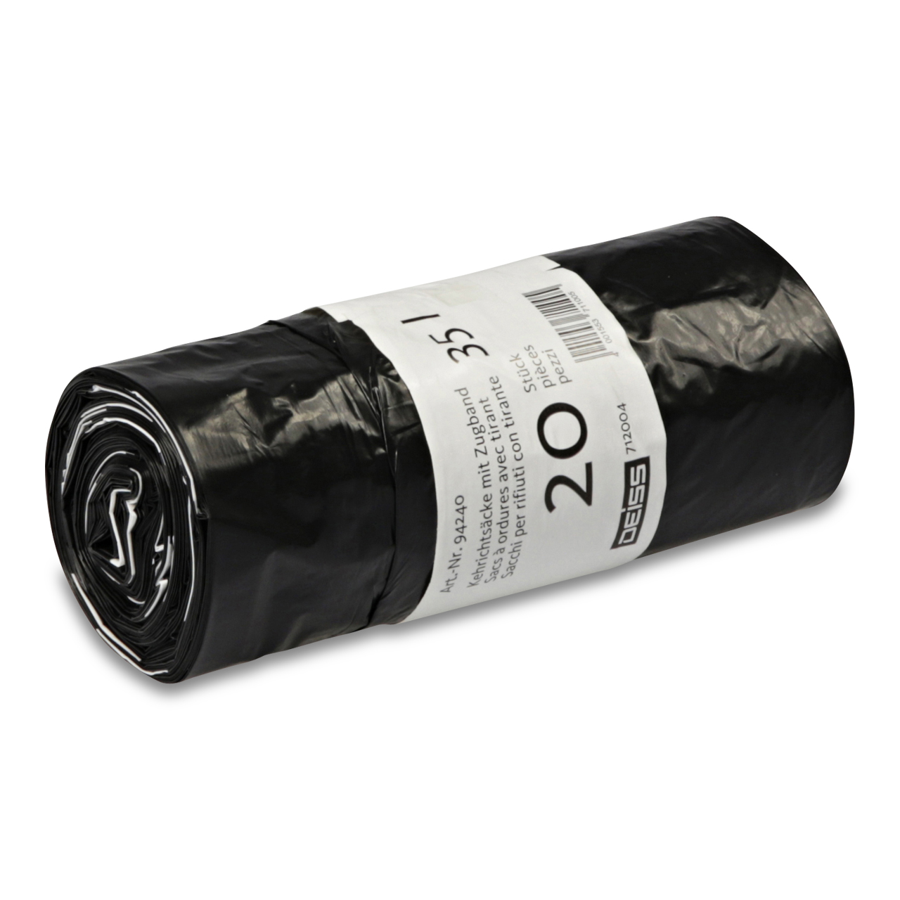 Sacs à ordures 35l avec cordon de serrage noir Sacs à ordures 35l avec cordon de serrage noir