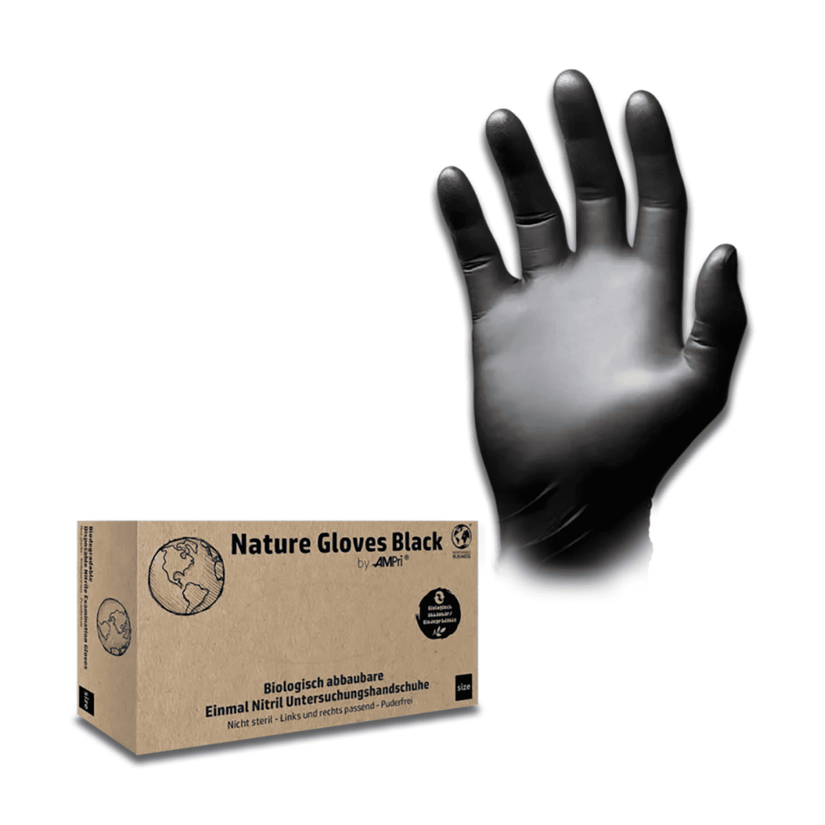 MED-COMFORT, gants en nitrile Nature Gloves, 118-108, noir, L