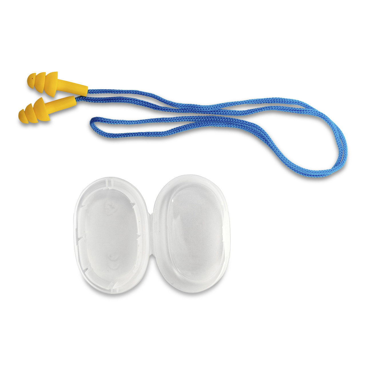 Bouchons d'oreilles à lamelles jaunes L SNR 27db avec cordelette et boîte
