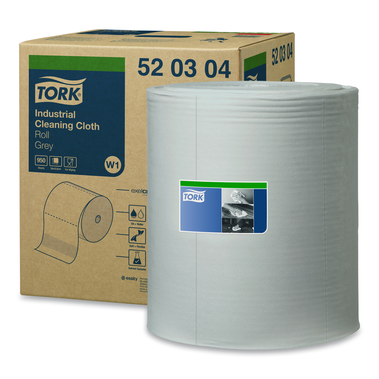 Tork Chiffons de nettoyage industriels gris W1 Tork Chiffons de nettoyage industriels gris W1