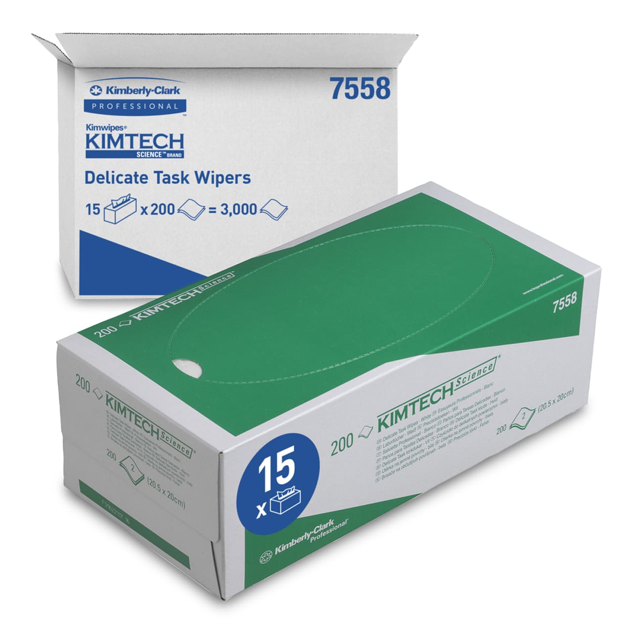Kimtech Science Precisiedoekjes, 30 dispenserboxen met elk 286 witte, kleine, 1-laagse doekjes = 8. 580 doekjes