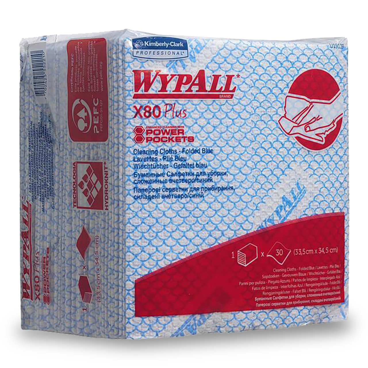 WypAll® X80 Lavettes Plus - Pliés 1/4
