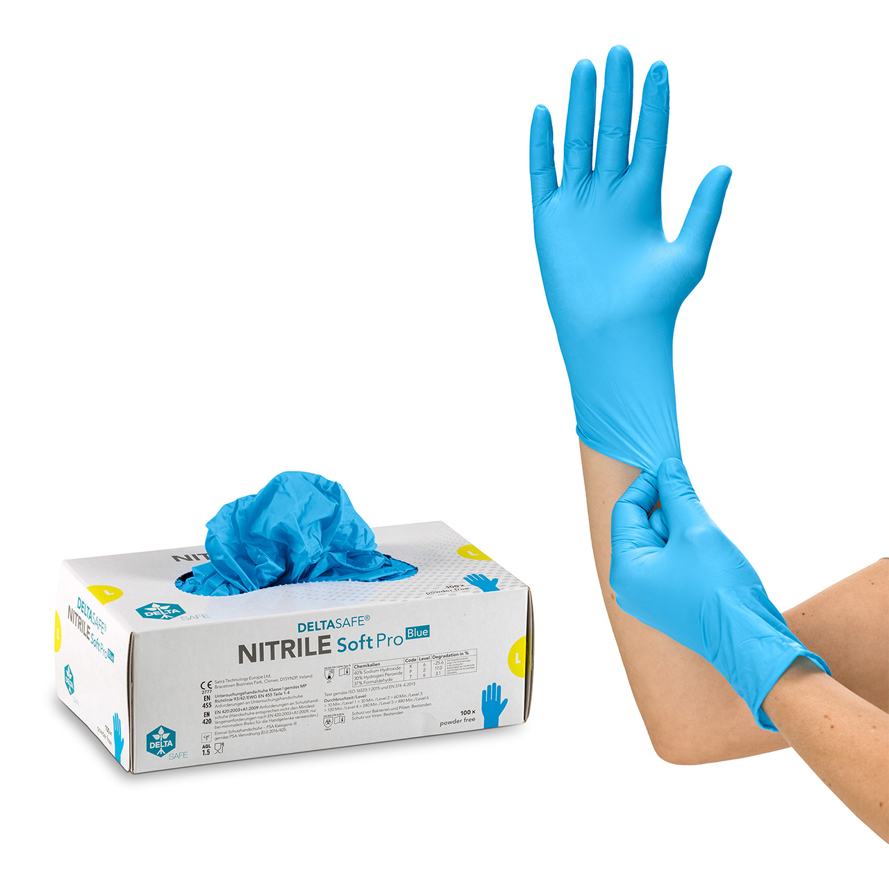 DELTASAFE® NITRILE Soft Pro Blue, 240 mm, XXL