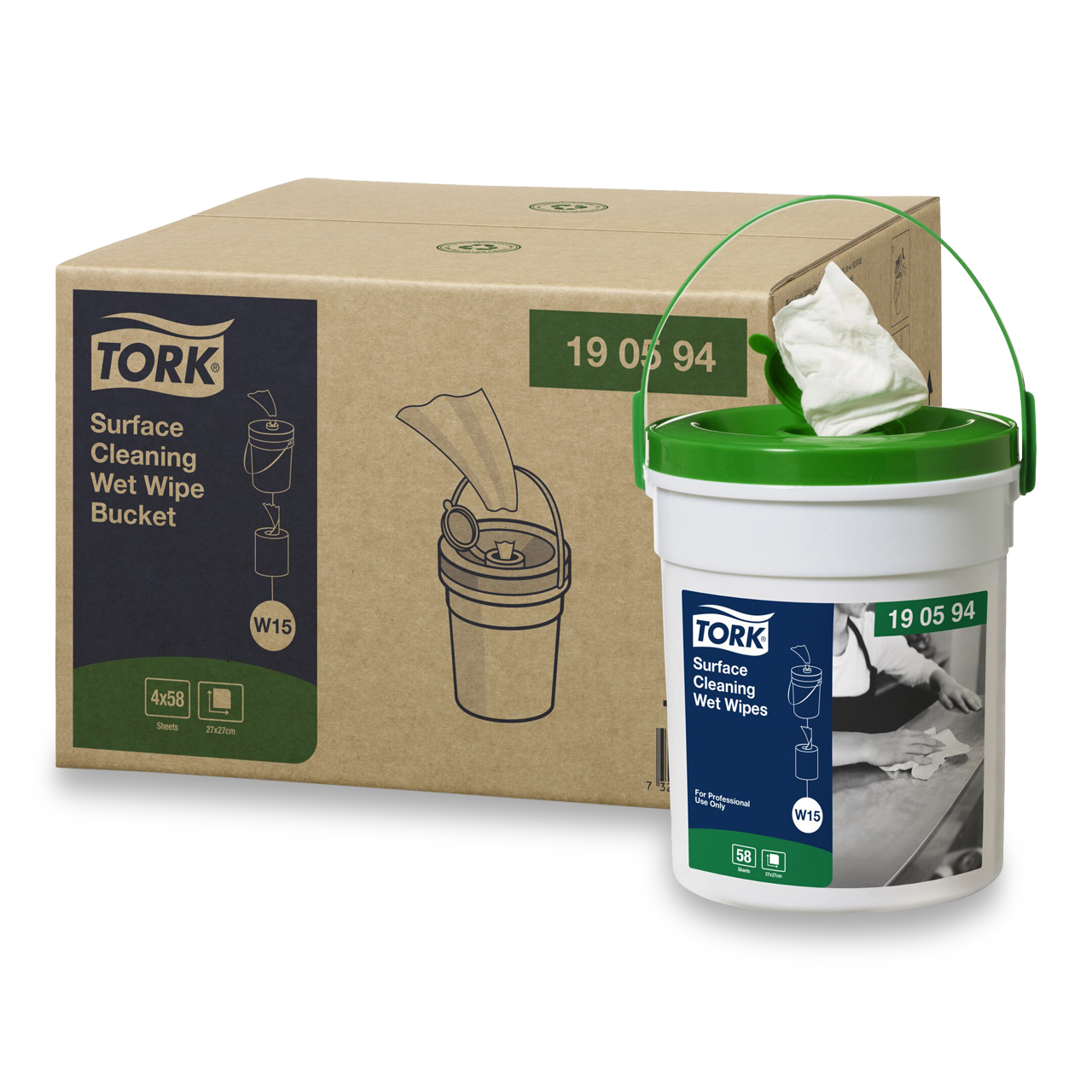 Tork Lingettes imprégnées pour surfaces W15 Tork Lingettes imprégnées pour surfaces W15