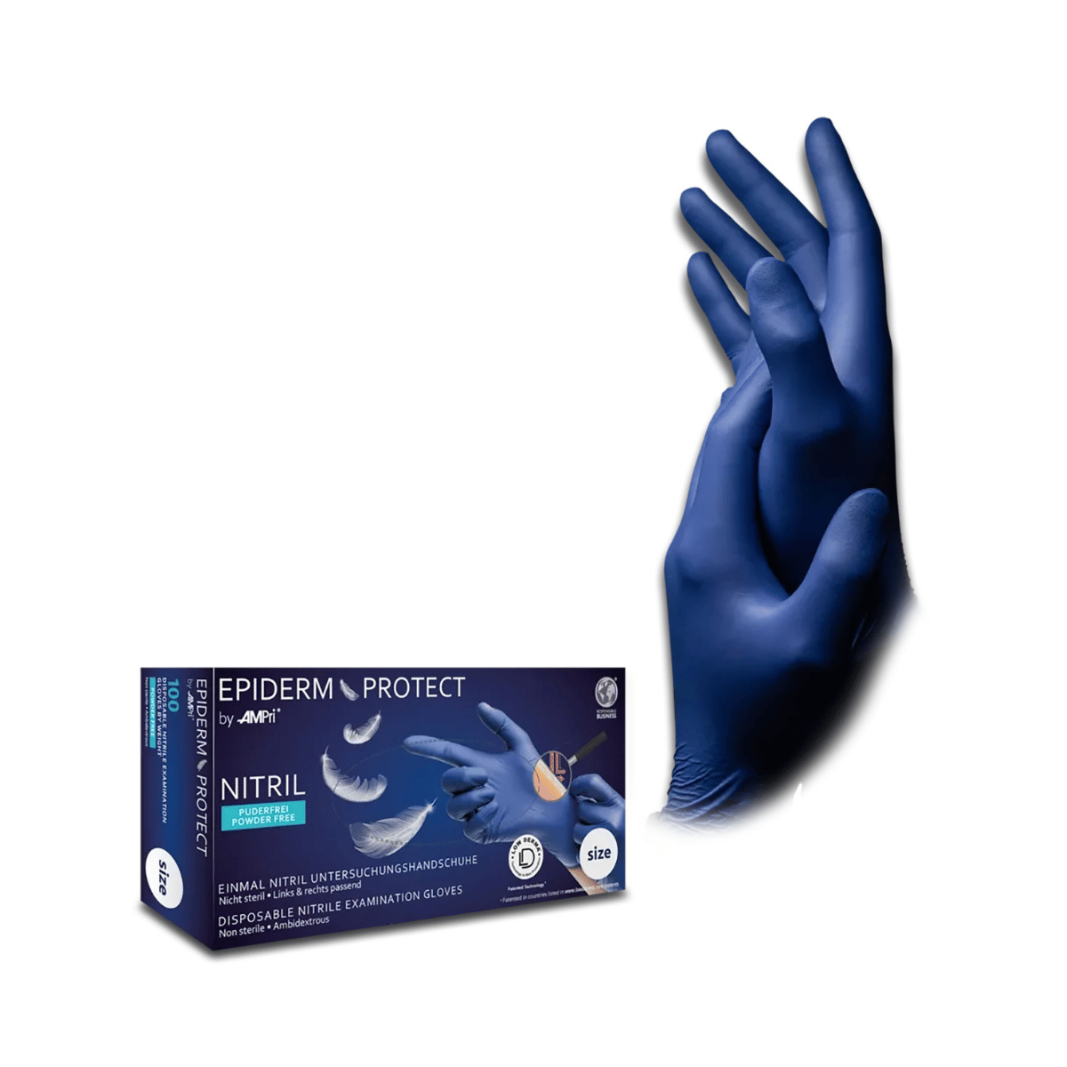 MED-COMFORT, gants en nitrile Epiderm, 01166. Protect, bleu, L