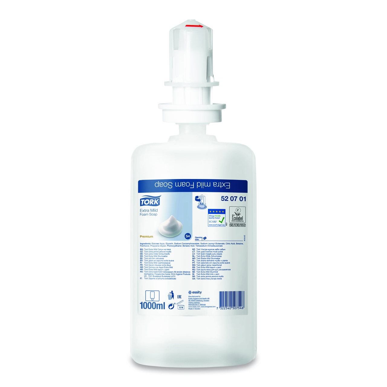 Tork Sensitive savon mousse S4 blanc Tork Sensitive savon mousse S4 blanc