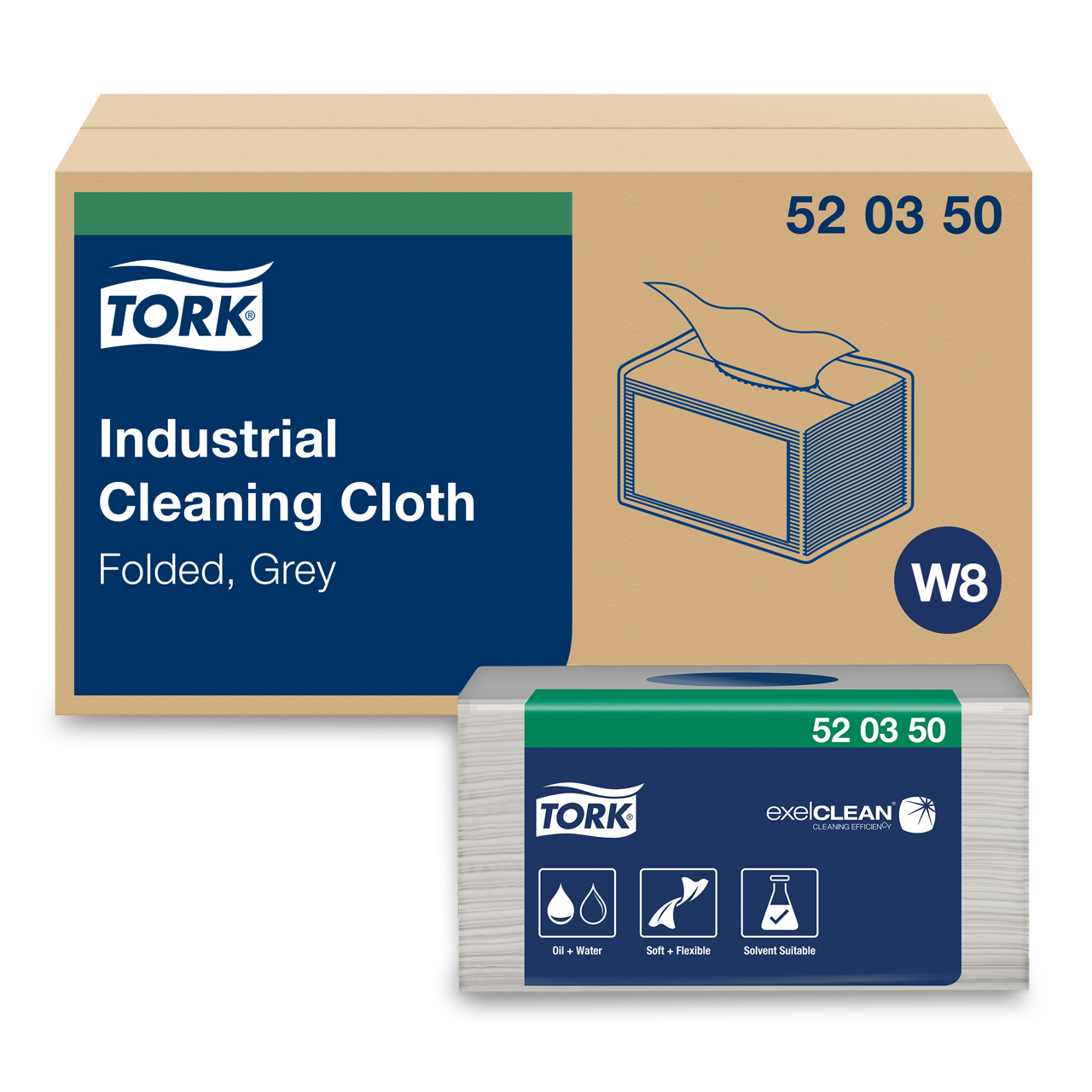 Tork Chiffons de nettoyage industriels gris W8