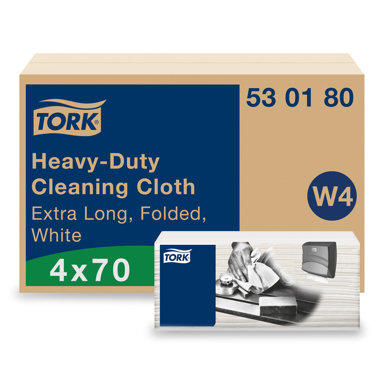 Tork Lingettes nettoyantes extra-fortes blanc W4