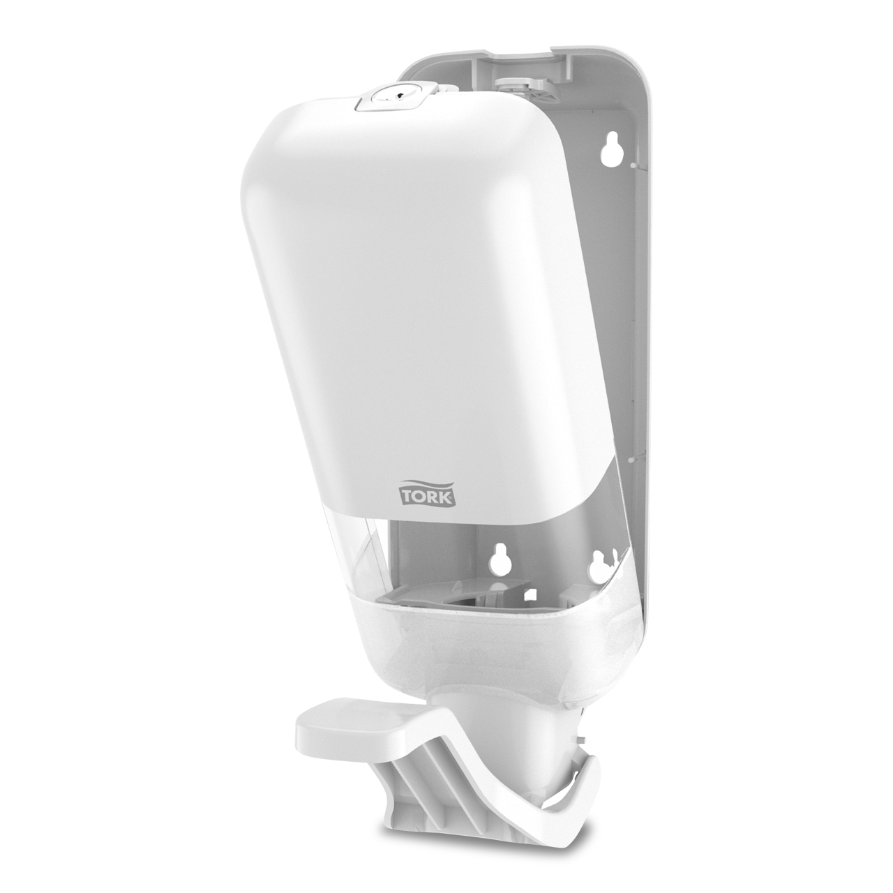 Tork Distributeur avec levier pour savon et désinfectant pour les mains S4, blanc